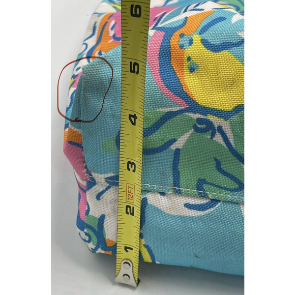 Lilly Pulitzer for Estee Lauder Reusable Tote Bag Blue Floral Beach Open Top - Picture 3 of 8